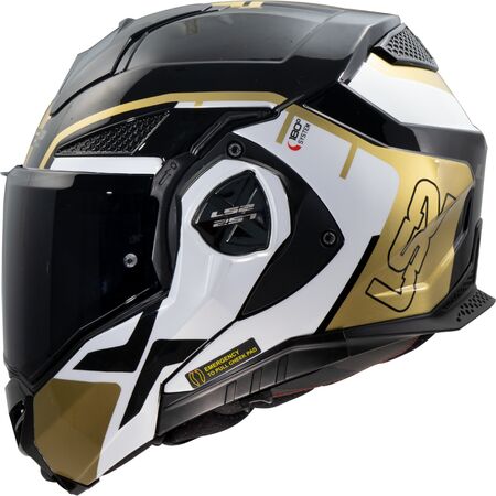 Casco modulare LS2 FF901 ADVANT-X Metryk Black Gold FLIP-BACK helmet