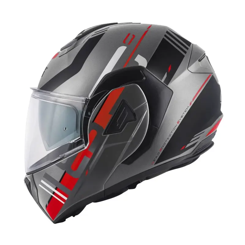 Casco Modulare Reversibile Givi X30 Pulsar Black Titanium Red