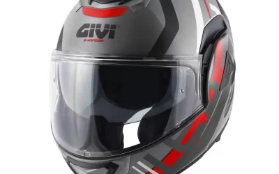 Casco Modulare Reversibile Givi X30 Pulsar Black Titanium Red
