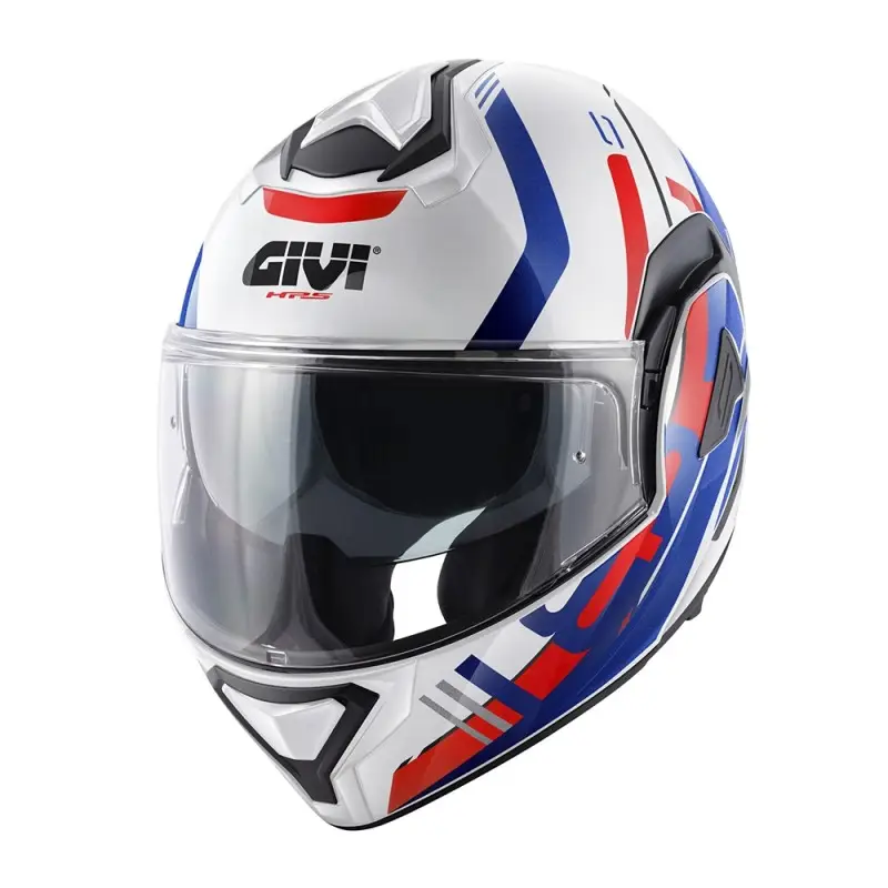 Casco Modulare Reversibile Givi X30 Pulsar White Blu Red