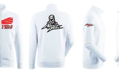 Felpa con zip bianca personalizzata Honda Africa Twin Sweatshirt