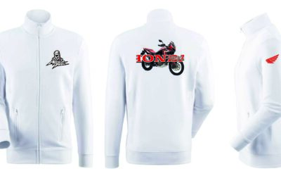 Felpa con zip bianca personalizzata Honda Africa Twin Sweatshirt