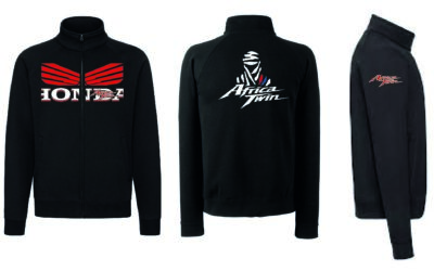 Felpa nero con zip personalizzata Honda Africa Twin Hoodie Sweatshirt