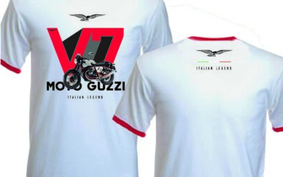 T-shirt bianca personalizzata Moto Guzzi V7