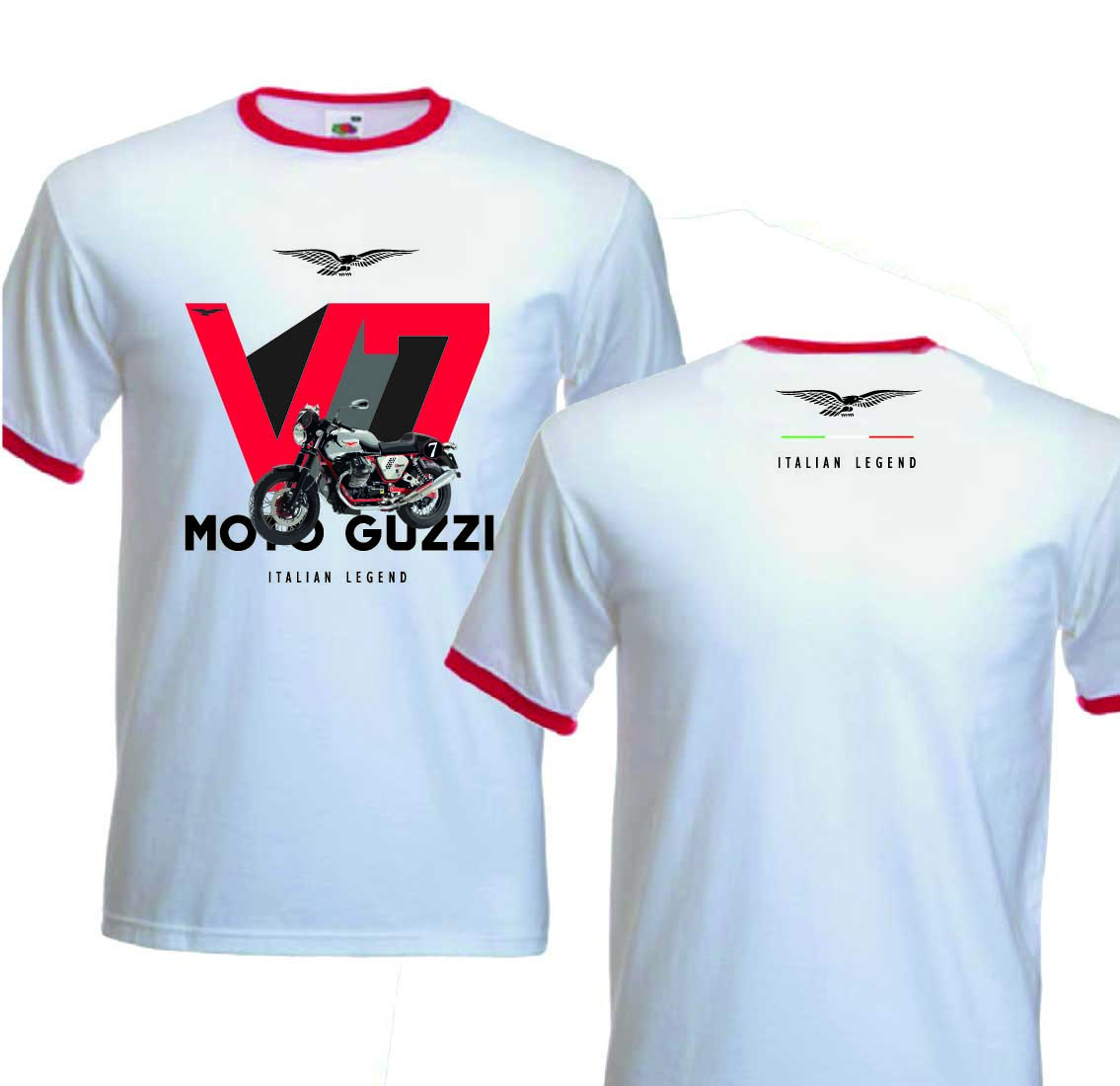 T-shirt bianca Moto Guzzi V7