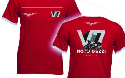 T-shirt rossa personalizzata Moto Guzzi V7