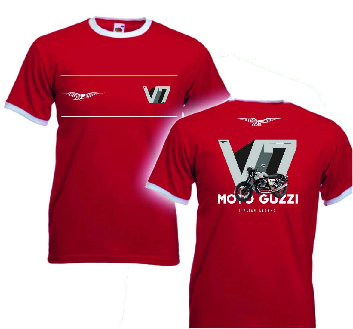 T-shirt rossa Moto Guzzi V7