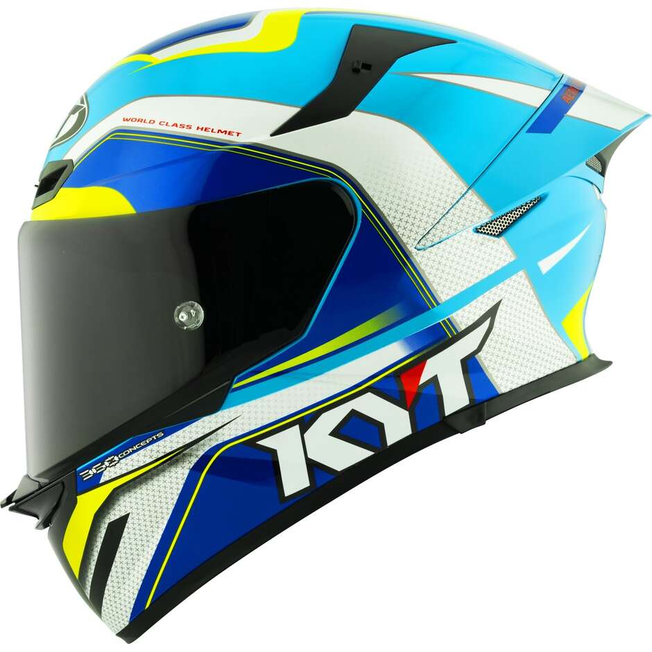 Casco integrale KYT TT-REVO Gran Prix White Blue helmet casque