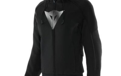 Felpa tecnica donna Dainese DAEMON-X SAFETY HOODIE FULL ZIP BLACK WHITE LADY