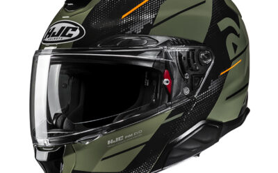 Casco modulare Hjc Rpha-91 BLAT Green MC7 helmet