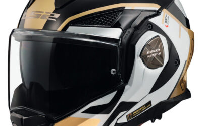 Casco modulare LS2 FF901 ADVANT-X Metryk Black Gold FLIP-BACK helmet