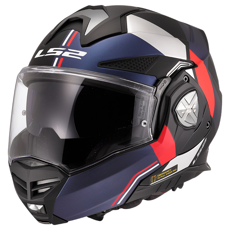 Casco modulare LS2 FF901 ADVANT-X Ultra Blu Red FLIP-BACK helmet