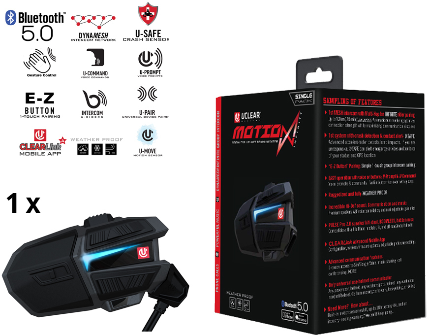 Interfono Bluetooth UCLEAR UCLEAR Motion Infinity Singolo