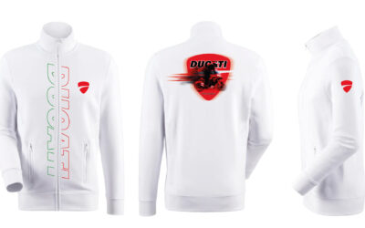 Felpa con zip bianca personalizzata Ducati Sweatshirt
