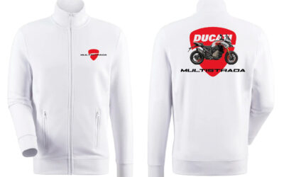 Felpa con zip bianca personalizzata Ducati Multistrada Sweatshirt