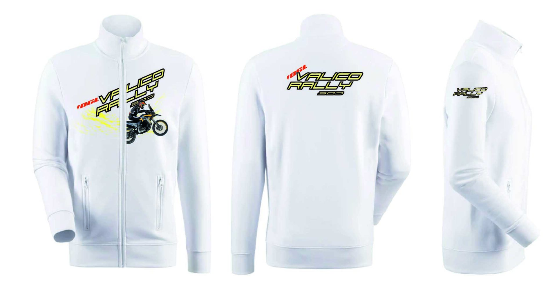 Felpa con Zip Bianca Voge Valico Rally 300
