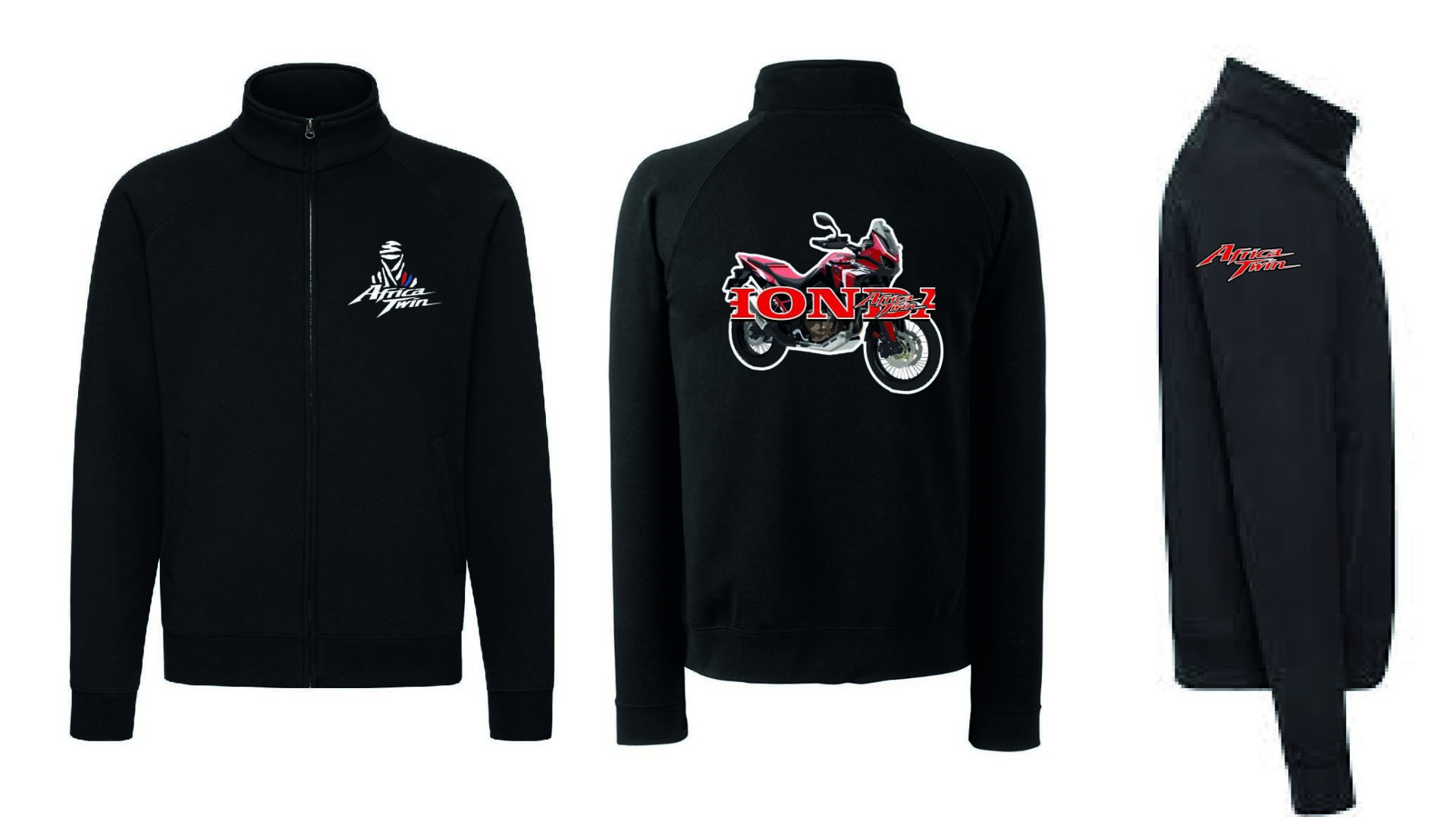 Felpa nera con zip Honda Africa Twin 02