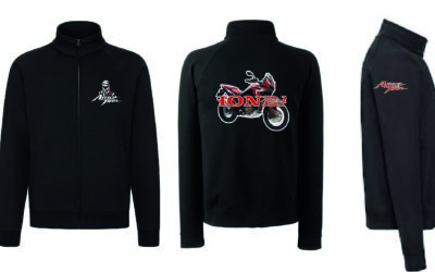 Felpa nero con zip personalizzata Honda Africa Twin Hoodie Sweatshirt