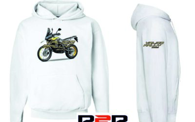 Felpa bianca personalizzata Voge Valico Rally 300 Hoodie Sweatshirt