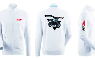 Felpa con zip bianca personalizzata Voge Brivido R125 Sweatshirt