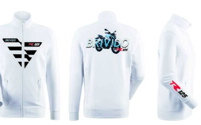 Felpa con zip bianca personalizzata Voge Brivido R125 Sweatshirt