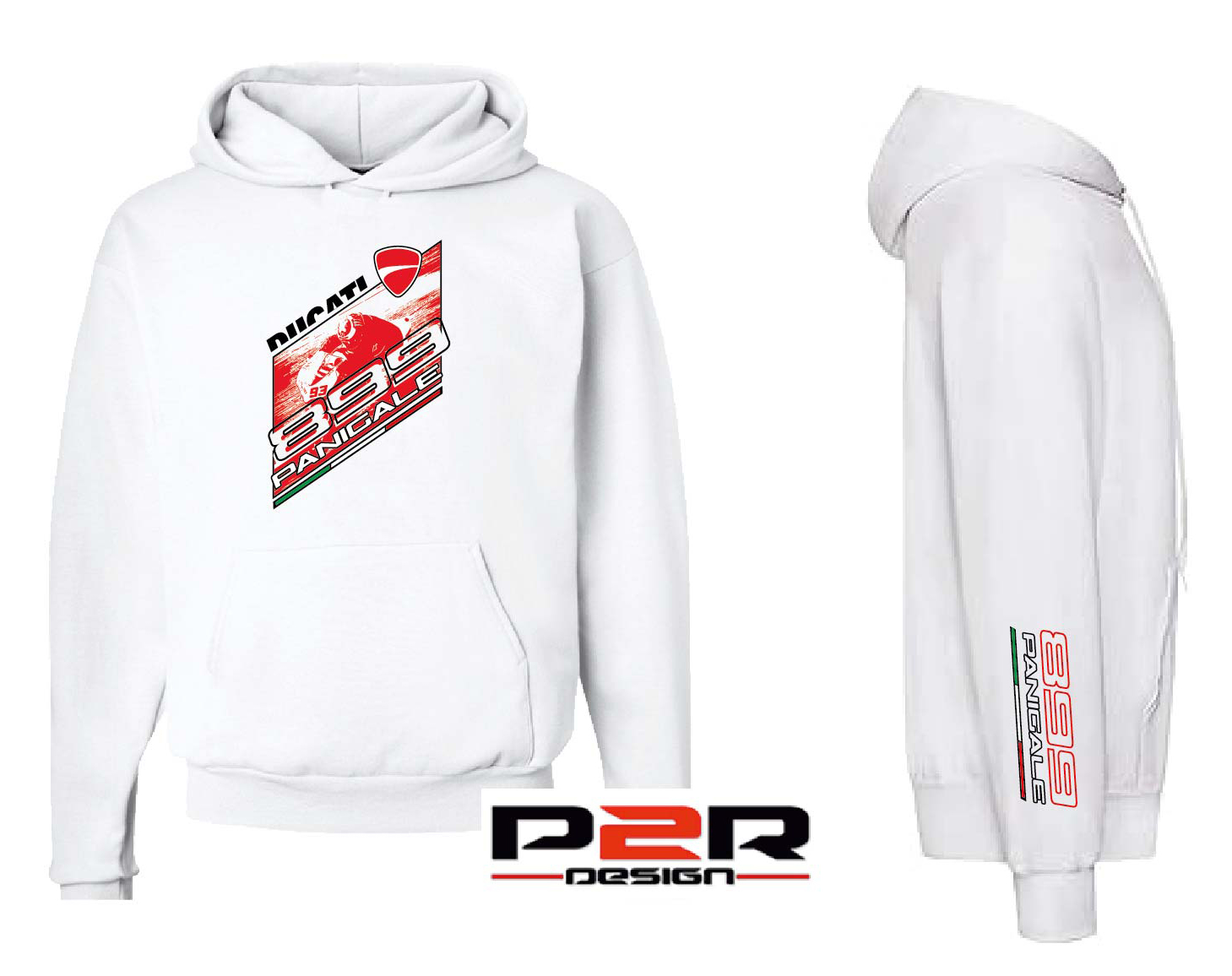 Felpa hoodie bianca Ducati Panigale 899