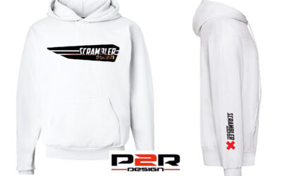 Felpa bianca personalizzata Ducati Scrambler Hoodie Sweatshirt
