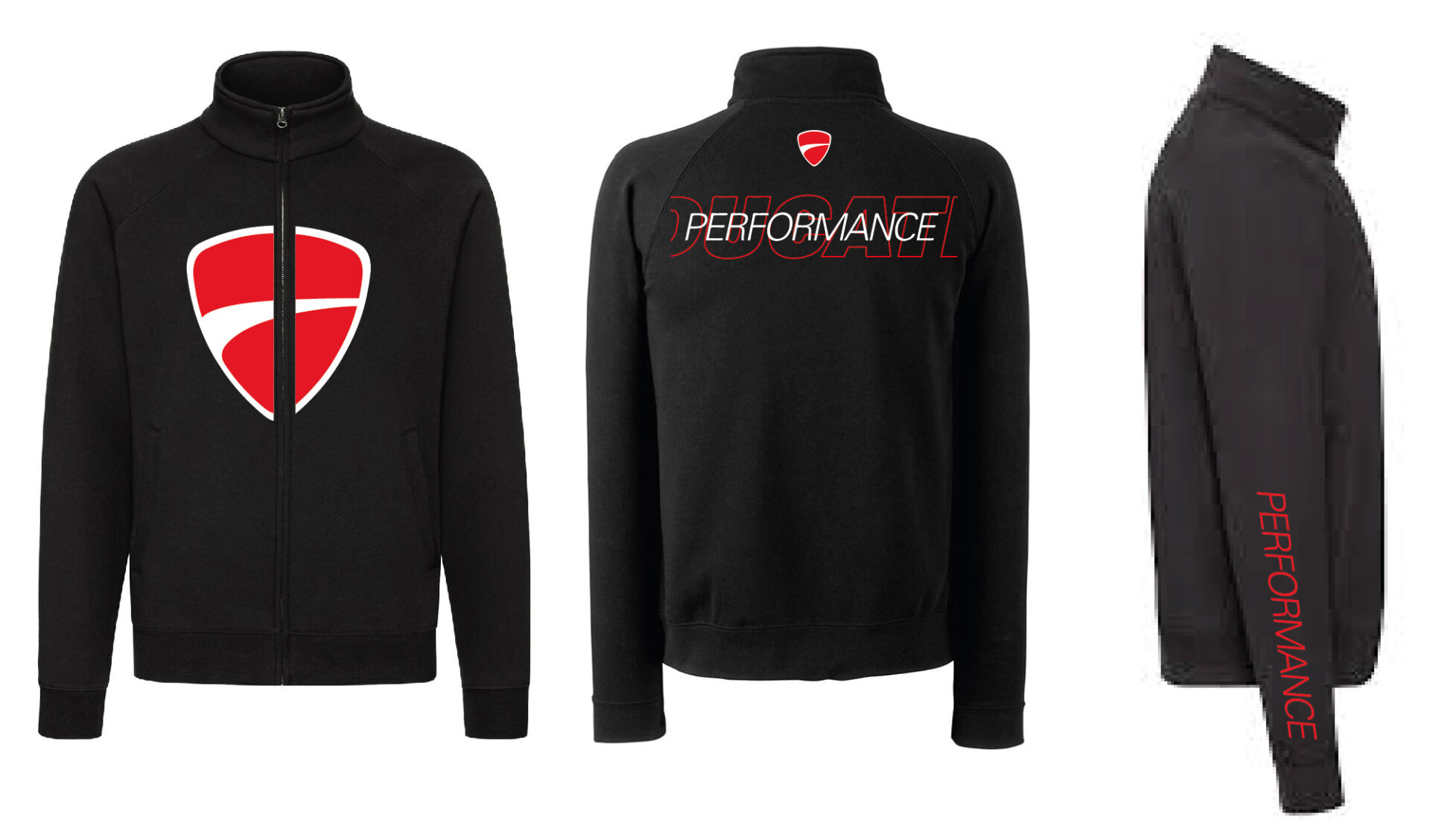 Felpa con zip nera personalizzata Ducati Sweatshirt