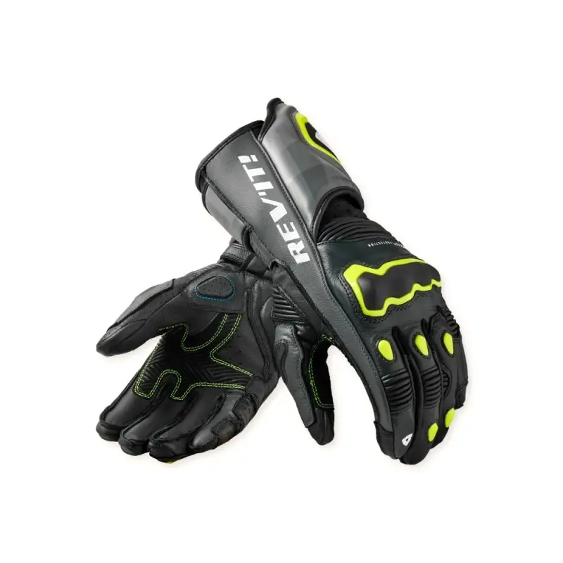 Guanti pelle Revit Quantum 3 Grey Neon Yellow gloves