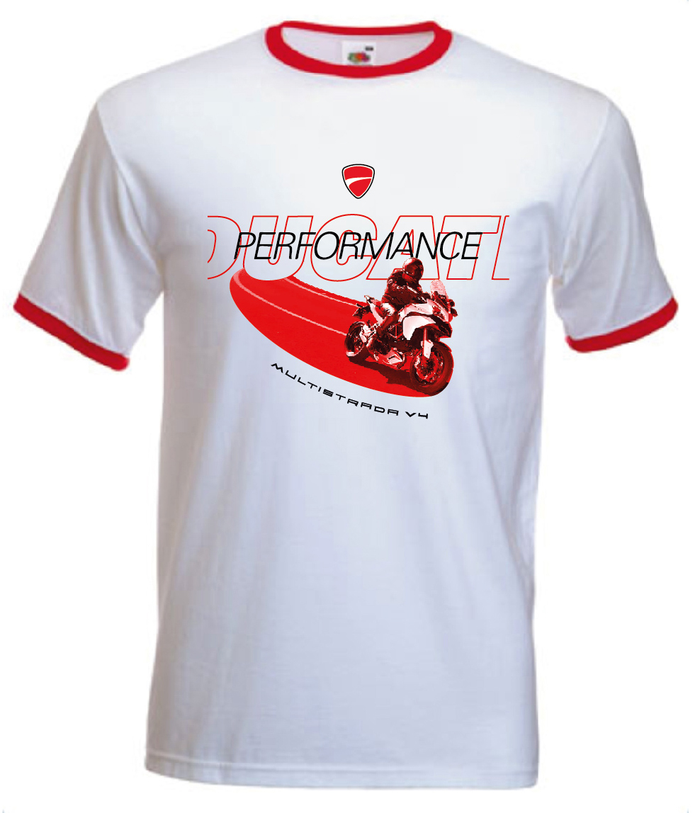 T-shirt Bianca rossa Ducati Multistrada
