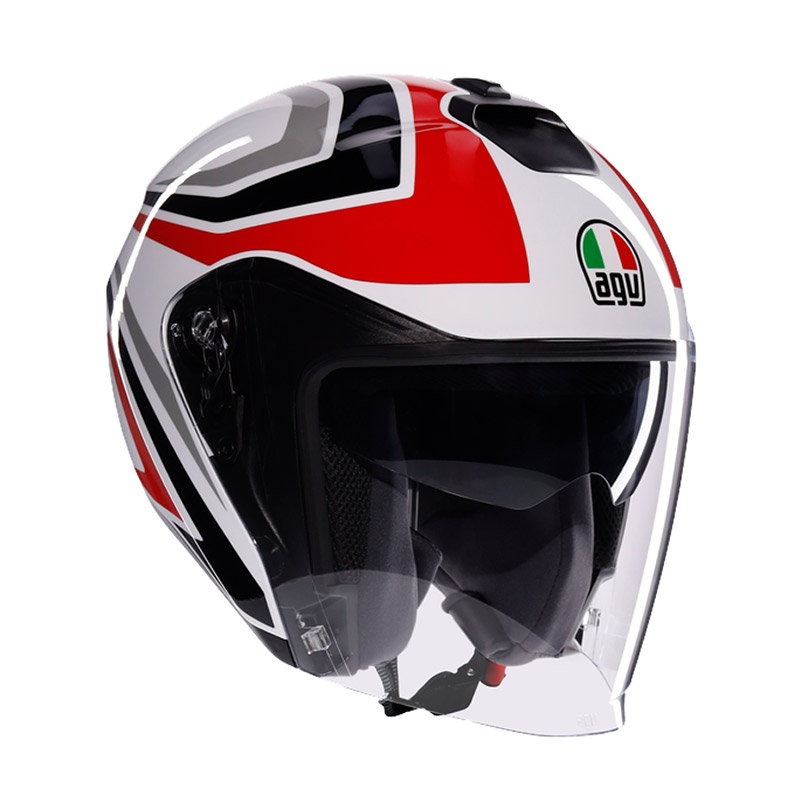 Casco jet moto scooter Agv IRIDES TOLOSA WHITE GREY RED helmet casque