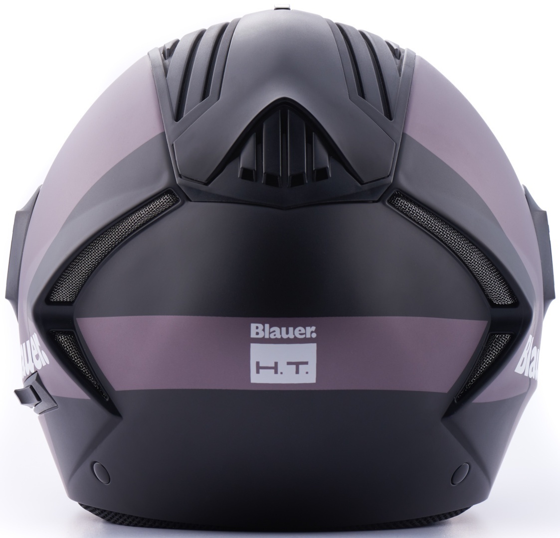 Casco jet Blauer Real H132 nero TITANIO back helmet casque