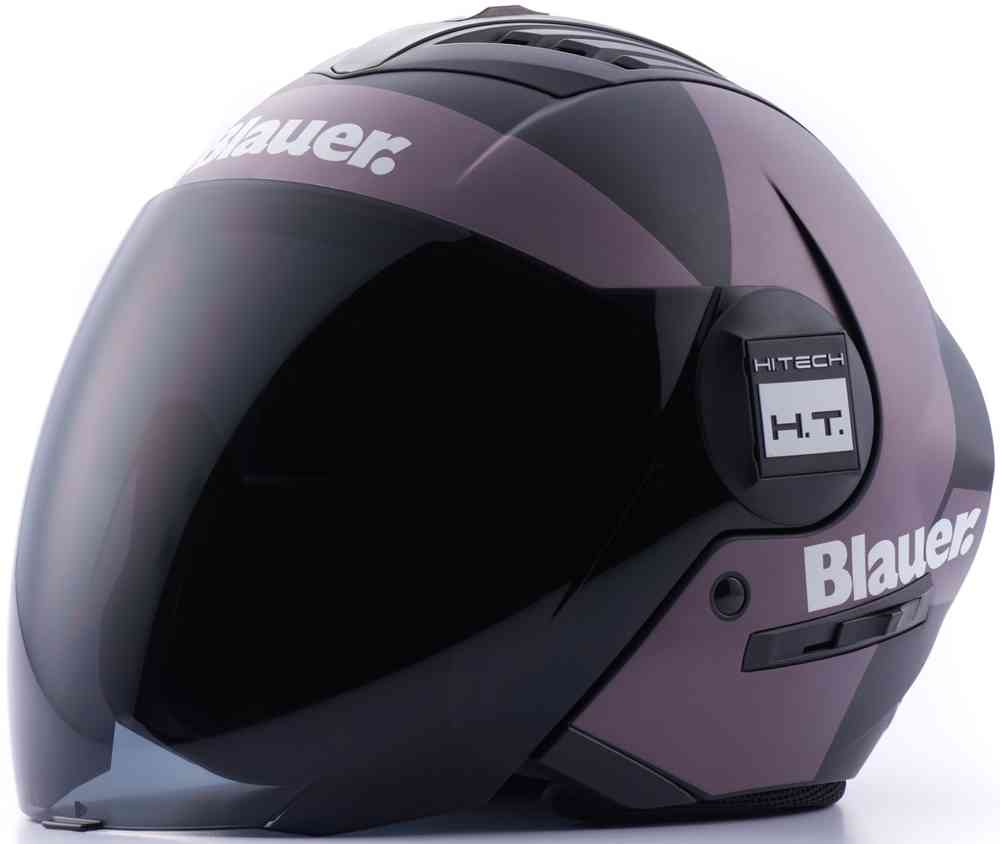 Casco jet Blauer Real H132 nero TITANIO back helmet casque