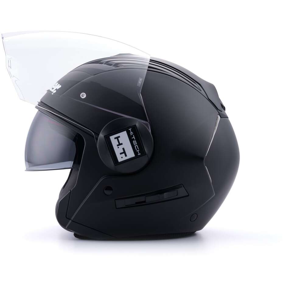 Casco jet Blauer Real H107 nero OPACO MATT back helmet casque