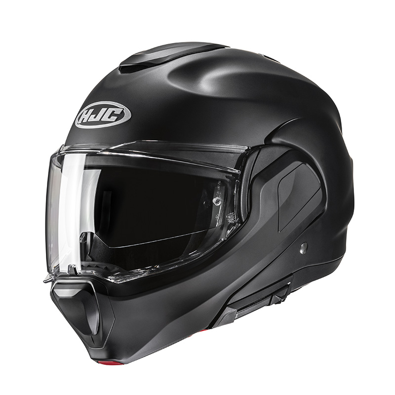 Casco modulare ribaltabile fibra Hjc F100 NERO OPACO SEMI FLAT BLACK flip back fiber helmet