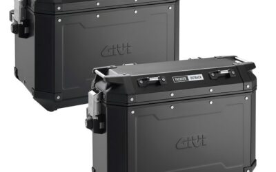 Valigie laterali Givi OBKE4837BPACK2 Trekker Outback 37 48 Destra Sinistra Alluminio Nero Side Cases