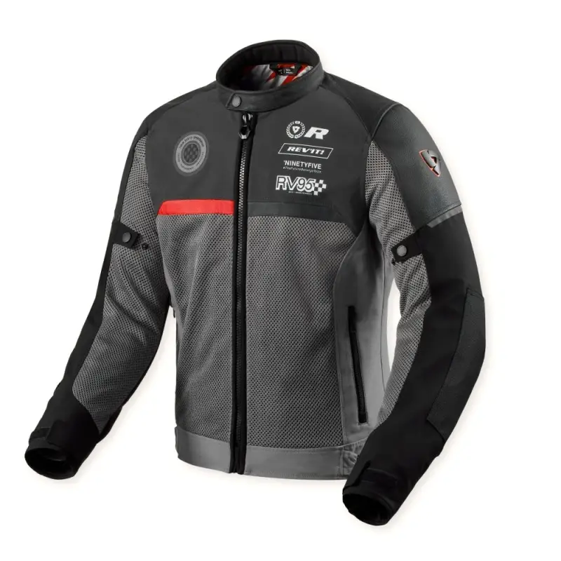 Revit Estiva Swiftblade Nero Rosso Giacca tessile da moto