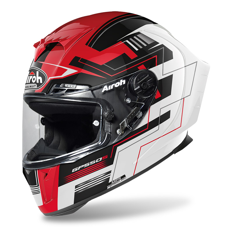 Casco integrale moto Airoh Gp 550 S Challenge bianco rosso white red helmet casque
