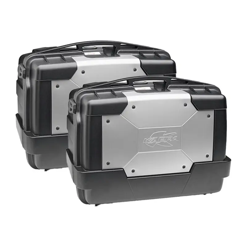 Coppia valigie laterali Monokey KAPPA KGR46 GARDA NERO SILVER BLACK SILVER 92 Litri SIDE CASES