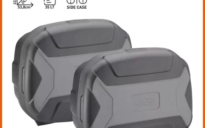Coppia valigie laterali Monokey KAPPA KVC35NG K-VECTOR BLACK GREY nero 35+35Litri SIDE CASES