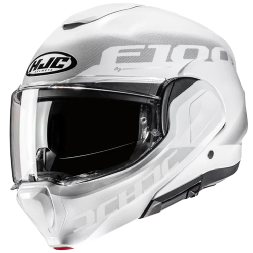 Casco modulare ribaltabile fibra Hjc F100 HETAL MC10 BIANCO WHITE flip back fiber helmet
