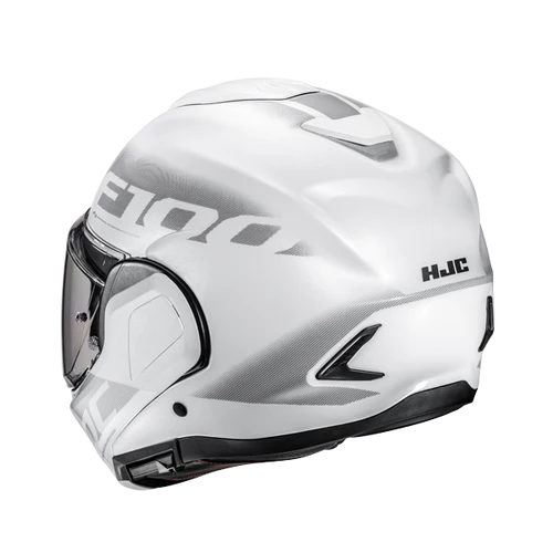Casco modulare ribaltabile fibra Hjc F100 HETAL MC10 BIANCO WHITE flip back fiber helmet