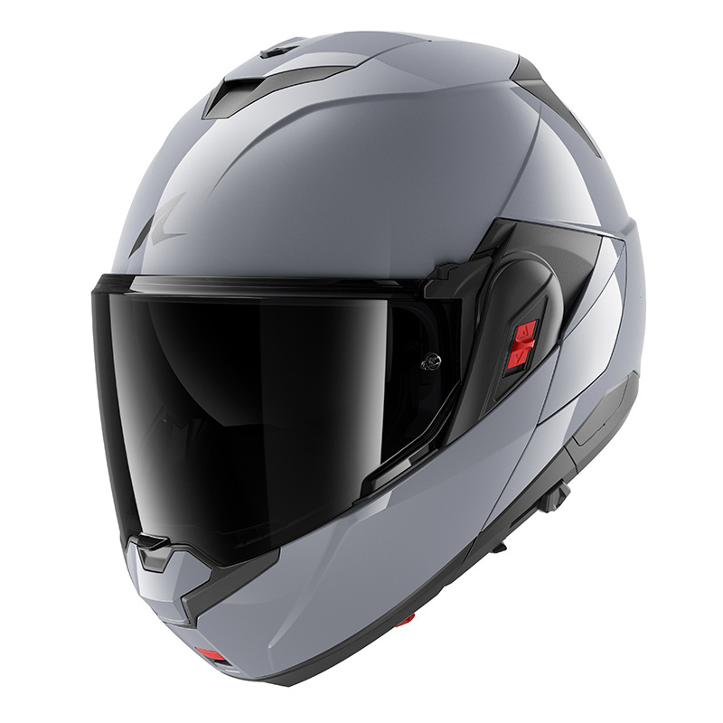 Casco modulare ribaltabile SHARK OXO GRIGIO DARK SHADOW GUN SILVER FLIP-BACK helmet