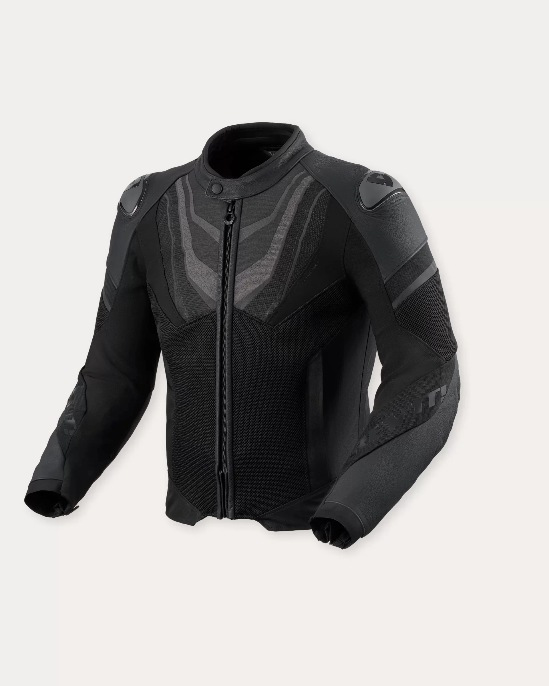 Giacca pelle estiva moto Rev'it Mantis 3 H2o Nero black summer jacket
