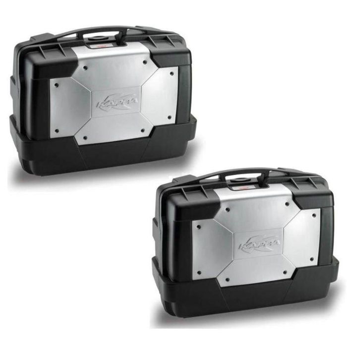 Coppia valigie laterali Monokey KAPPA KGR33 GARDA BLACK SILVER 66 Litri SIDE CASES