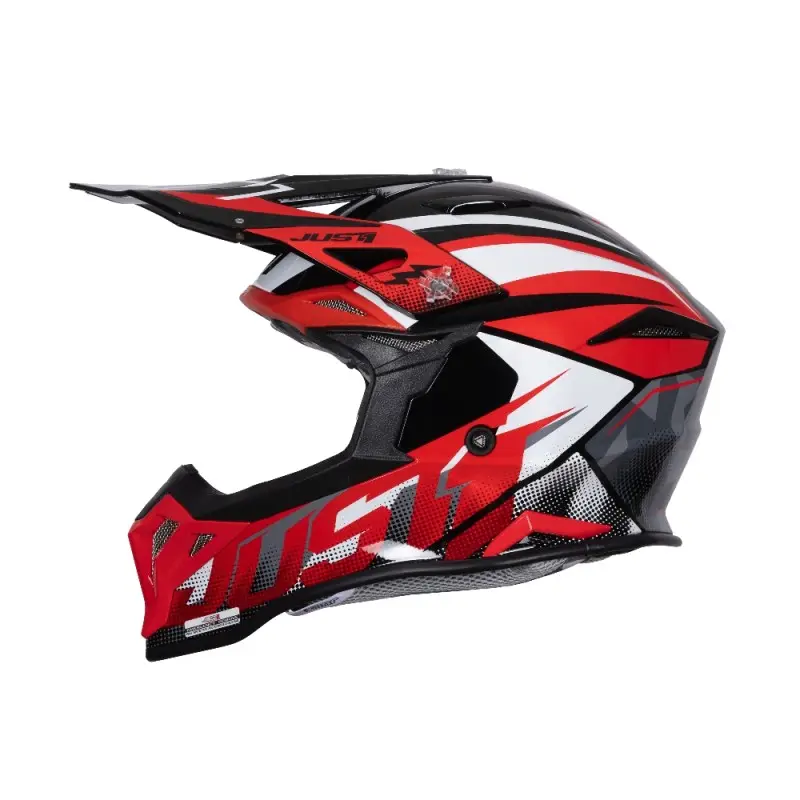 Casco cross JUST1 rosso red helmet casque