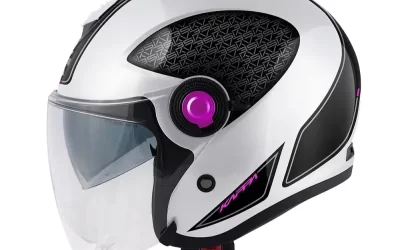 Casco Jet Kappa Kv35 Dexter Bianco Fucsia Lucido helmet