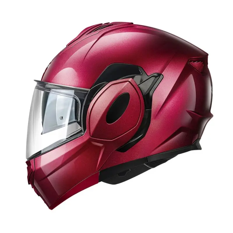 Casco modulare ribaltabile moto KAPPA KV55 ROSSO RED BORDEAUX flip back helmet casque