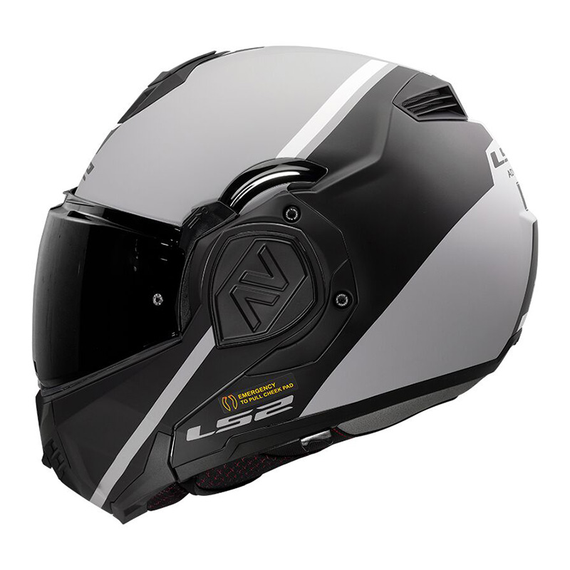 Casco modulare ribaltabile LS2 FF906 ADVANT SWIPE GRIGIO NERO GREY BLACK FLIP-BACK helmet