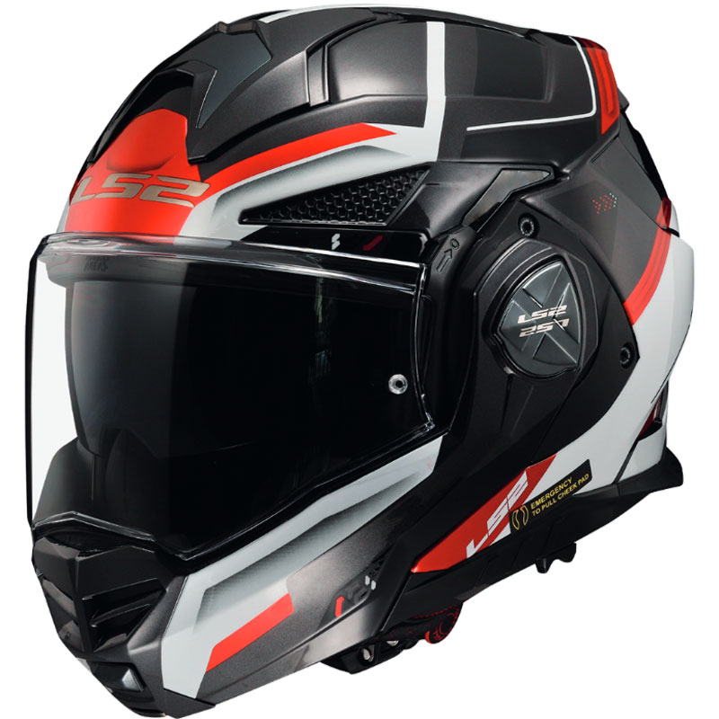 Casco modulare LS2 FF901 ADVANT-X Spectrum Bianco Rosso White Red FLIP-BACK helmet